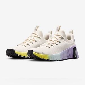 Nike Women's Athletic Shoes - Cream, Yellow, Purple